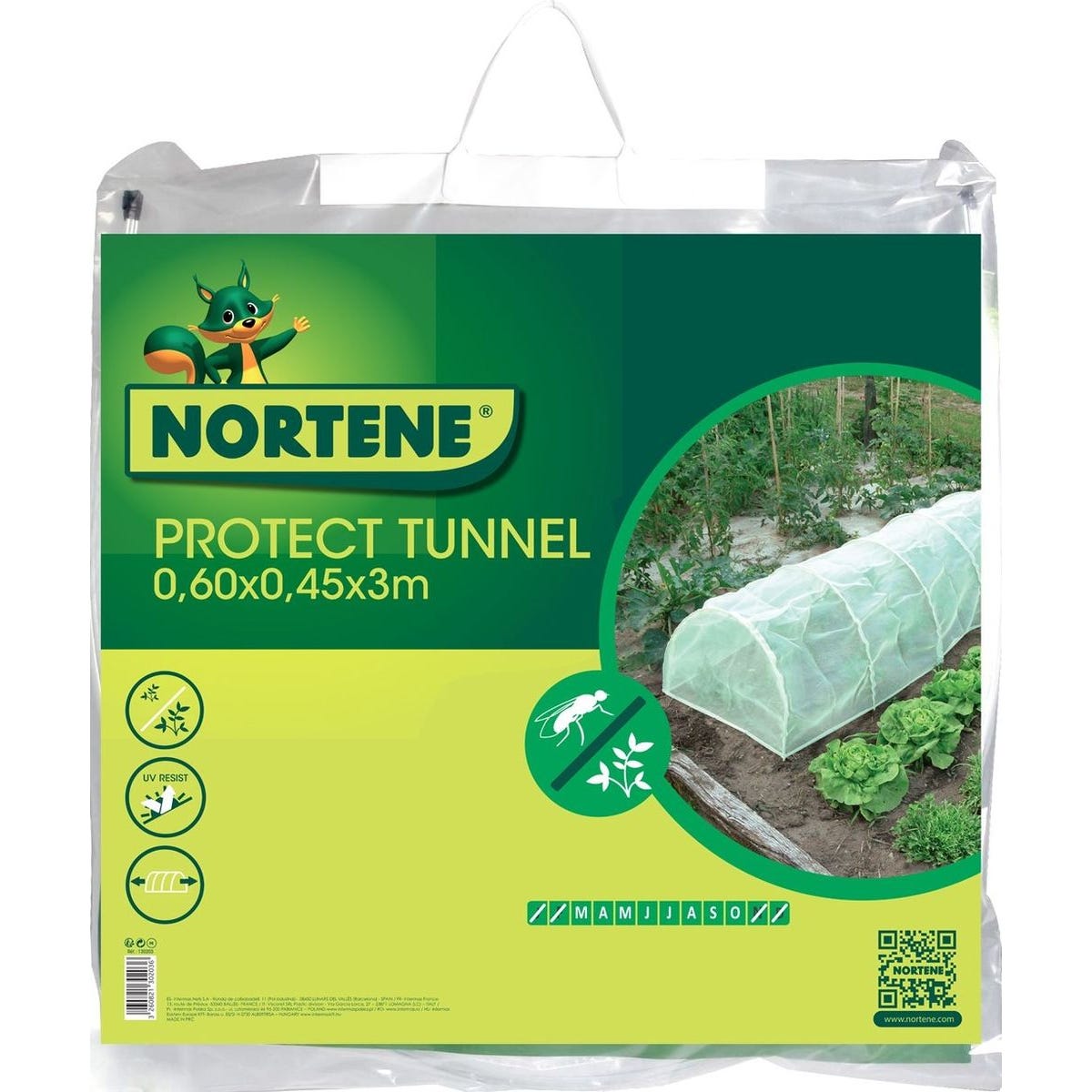 Tunnel accordéon avec filet anti-insectes "Protect Tunnel" - 0,60 x 0,45 x 3 m 2