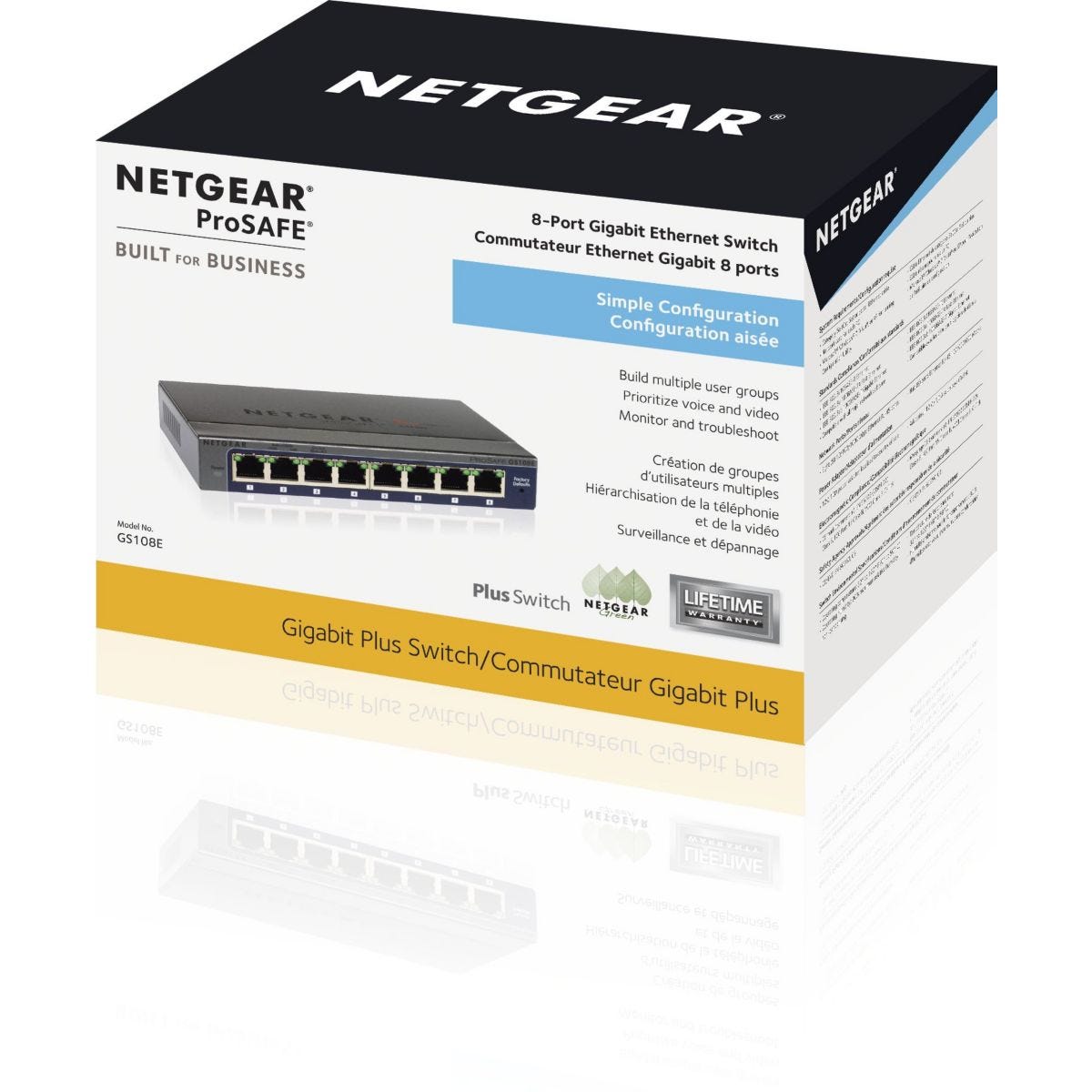 Switch ethernet NETGEAR GS108E Metal 8 Ports Gigabit 1