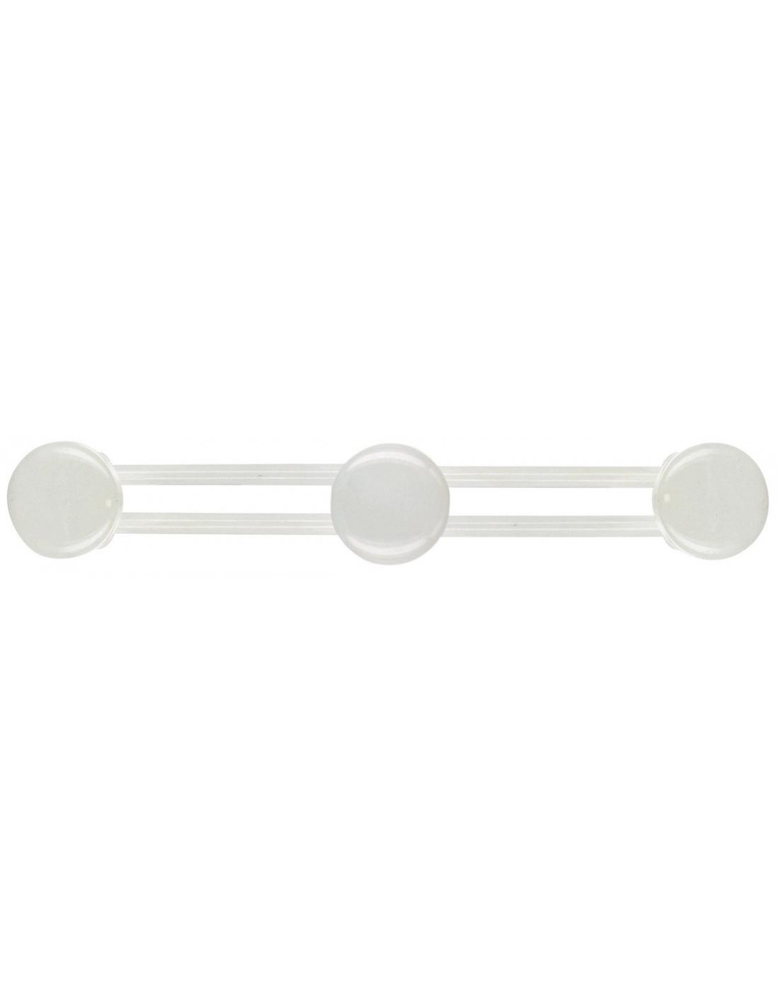 Porte-manteau métallique laqué blanc 3 têtes 46,5 x 6,5 x 6,5