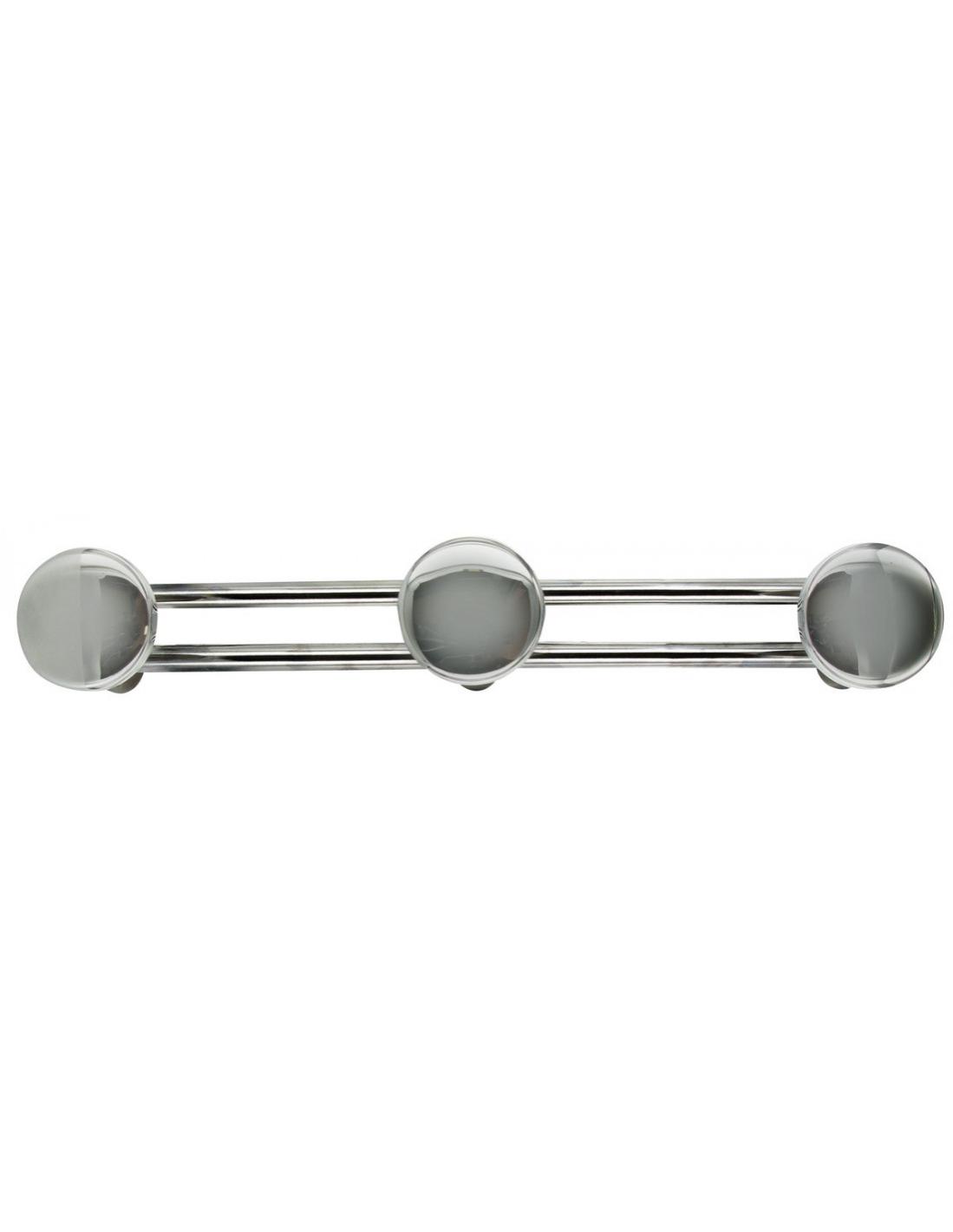 Porte-manteau métallique chromé 3 têtes 46,5 x 6,5 x 6,5