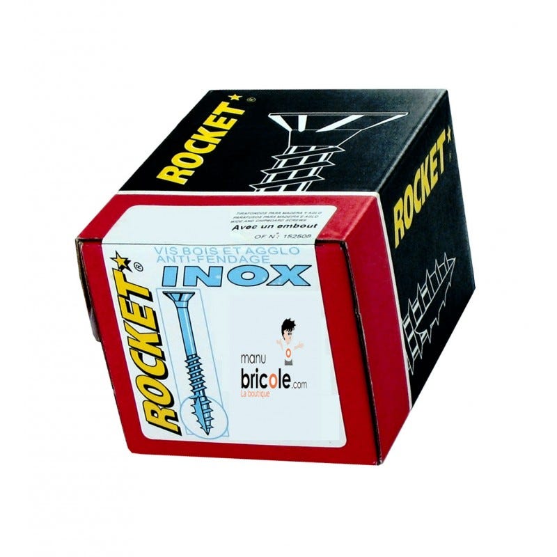 Vis inox A2 Rocket - Tête fraisée - Tx 25 - 5 X 70 - Boite de 100 2