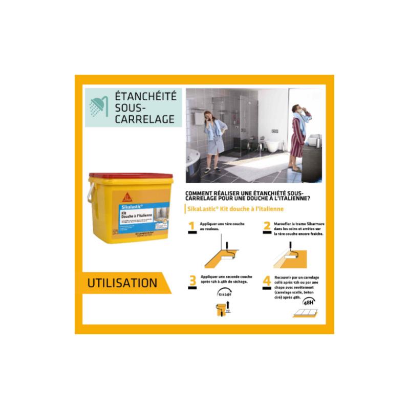 Kit douche à l'italienne SIKA Étanchéité sous carrelage 6m²
