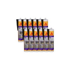 Lot de 12 mastic silicone SIKA SikaSeal 109 Menuiserie - Anthracite - 300ml 0
