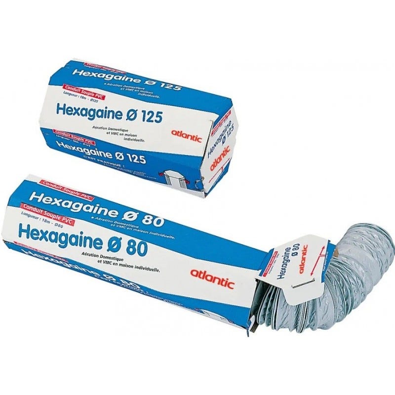 18m Gaine souple PVC compacte ⌀125 - Hexagaine 125 ATLANTIC - 423362 Diam 125 - long. 18m 0