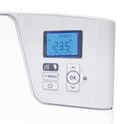 Radiateur sèche-serviettes électrique ventilo KEA 1400W blanc - ATLANTIC - 841515