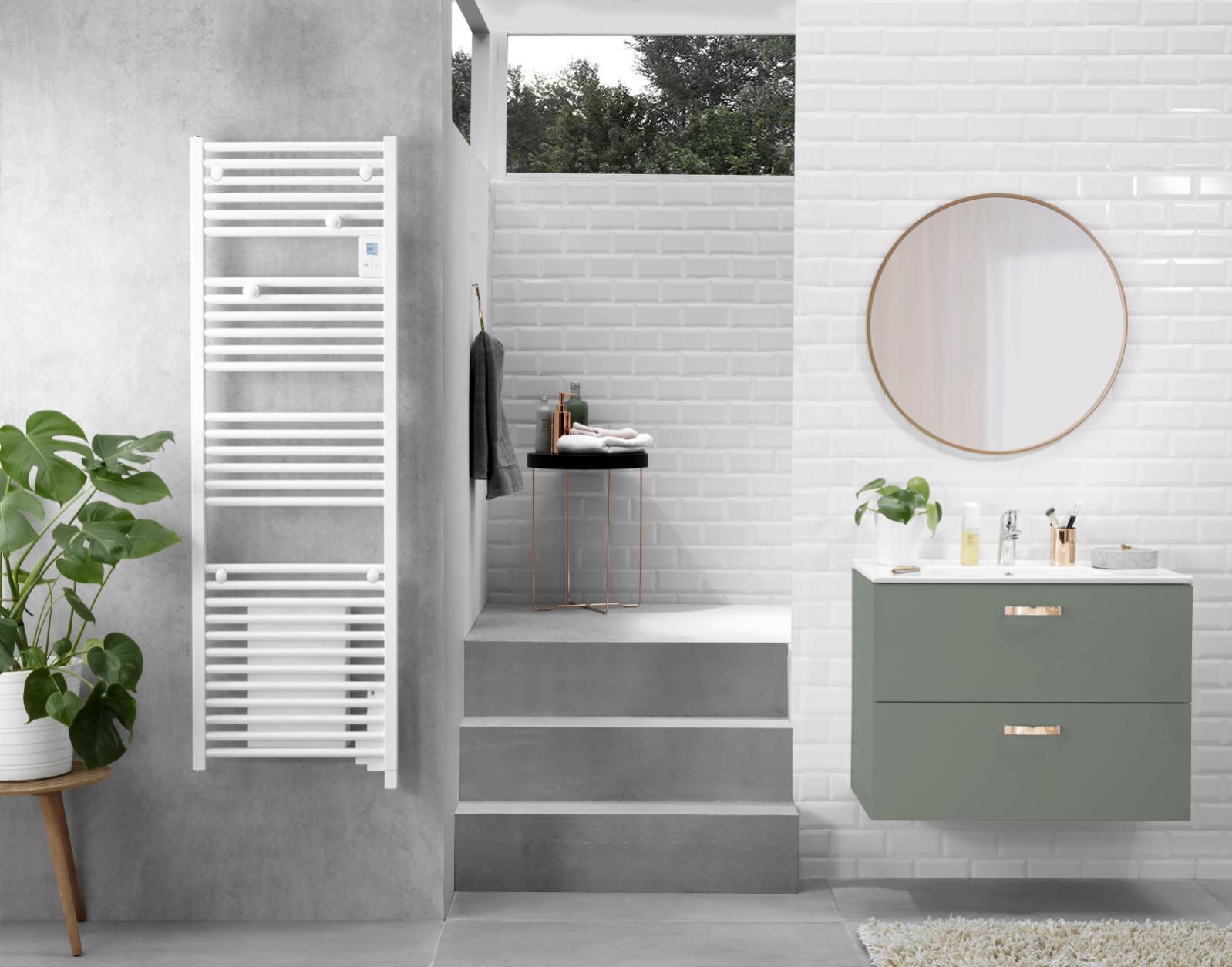 Radiateur sèche-serviettes DORIS ventilo 1750W Blanc - ATLANTIC - 851128