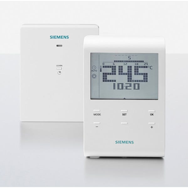 Kit RF Thermostat d'ambiance programmable sans fil Siemens RDE100.1RFS 2