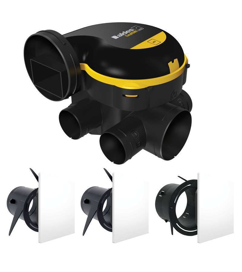 Kit VMC simple flux autoréglable - EasyHOME AUTO Colorline ALDES - 11026033 KIT EasyHOME AUTO avec bouches COLORLINE