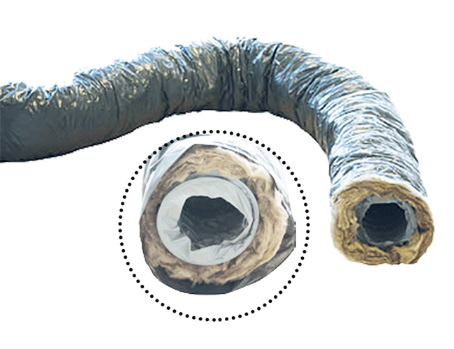 Gaine souple PVC isolée - GP ISO 80/25-10M ECOSOFT UNELVENT - 813940 Diam 80 mm - isolation 25 mm - long. 10m