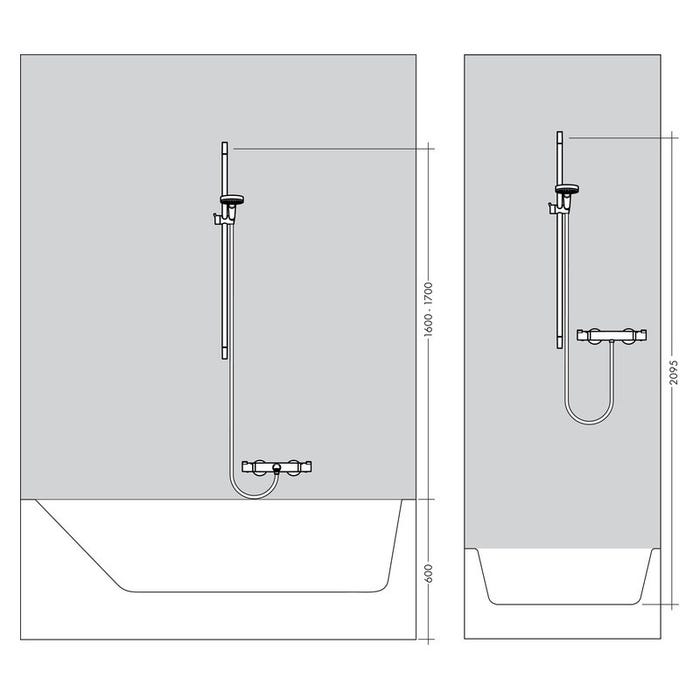 Hansgrohe Pack Focus Mitigeur bain/douche C2 monotrou avec cartouche à 2 vitesses + Set de douche Crometta Vario 31938000-CROMETTA 4