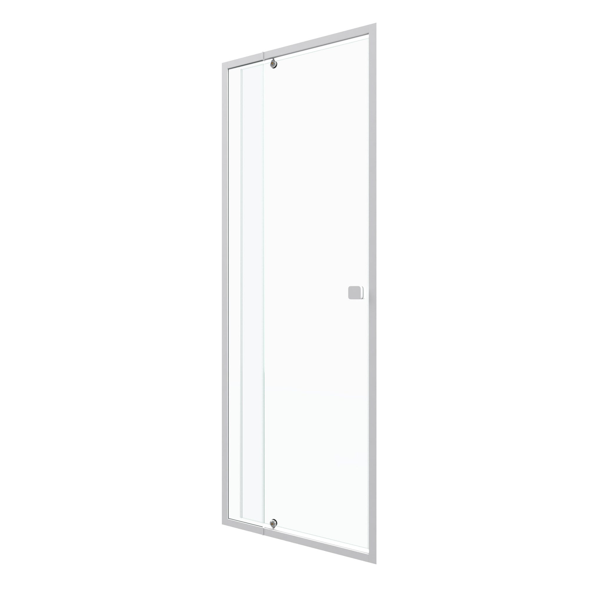 Porte de douche pivotante ajustable de 69 à 80cm en Alu. Blanc et verre transparent - WHITY PIVOT 2