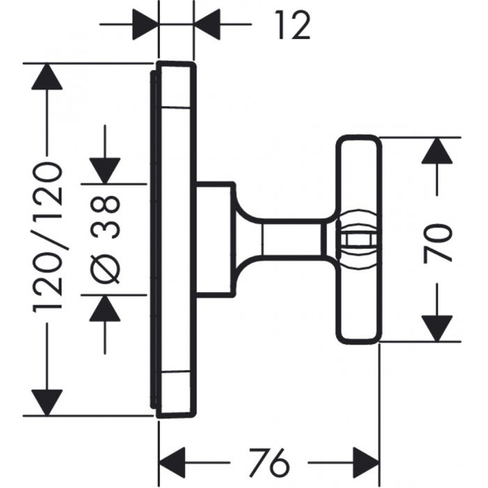 Axor CITTERIO E - Set de finition 12 x 12 pour robinet d'arrêt 1/2" et 3/4" (36771000) 1