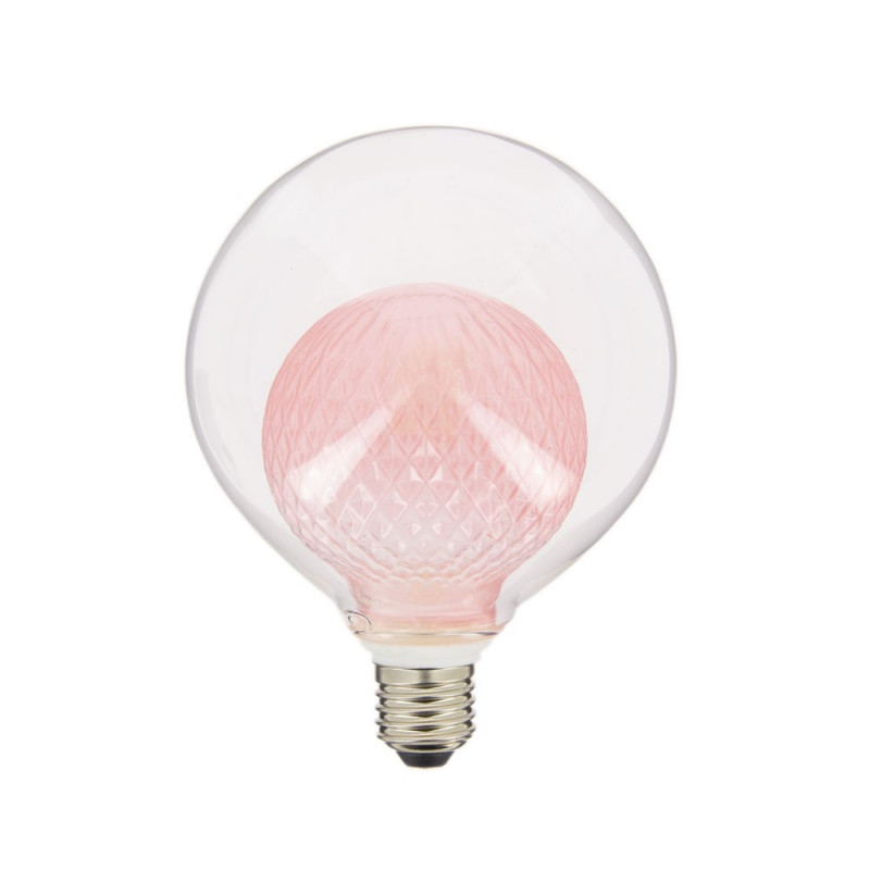 Xanlite - Ampoule Déco LED, Double verre Rose, G125, culot E27, 4W cons. 2700K Blanc Chaud - RFDEB125DVPINK