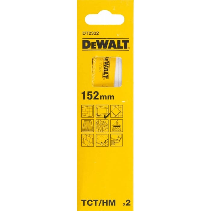 Dewalt DT2332-QZ Lame de scie sabre à denture au carbure de tungstène 152mm 1
