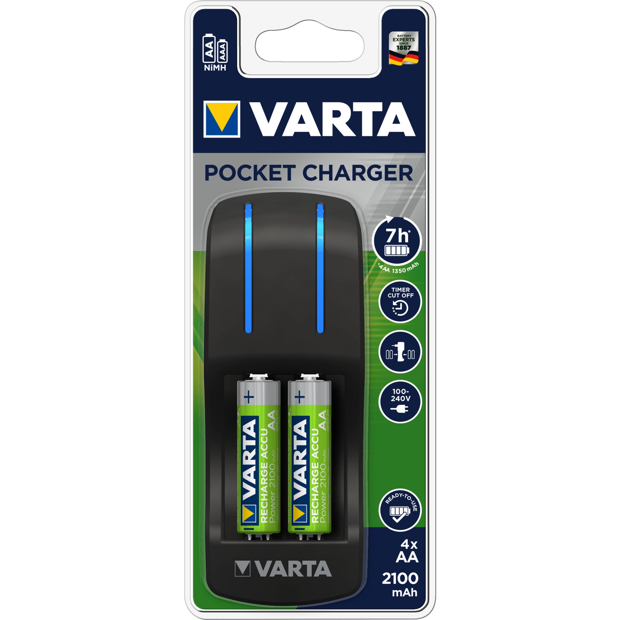 Chargeur Easy Energy Pocket + 4 Aa 2100mah - Varta 0