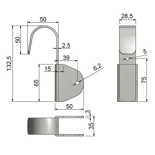 Crochets en acier pour échelle aluminium (vendus par paires) - FE011 - FE011/2 1