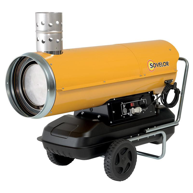 Chauffage mobile à air pulsé au fuel 49 kW 2150 m3/h Fuel ou Gasoil ou GNR HPV55 Sovelor