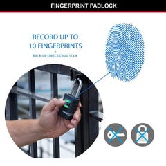 MASTER LOCK Cadenas Biometrique Haute Securite [Etanche] [Empreinte Digitale et Code Directionnel de Secours] 4901EURDLHCC 4