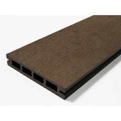 Lame terrasse bois composite alvéolaire - Chocolat, L : 220 cm, l : 12 cm, E : 19 mm 3