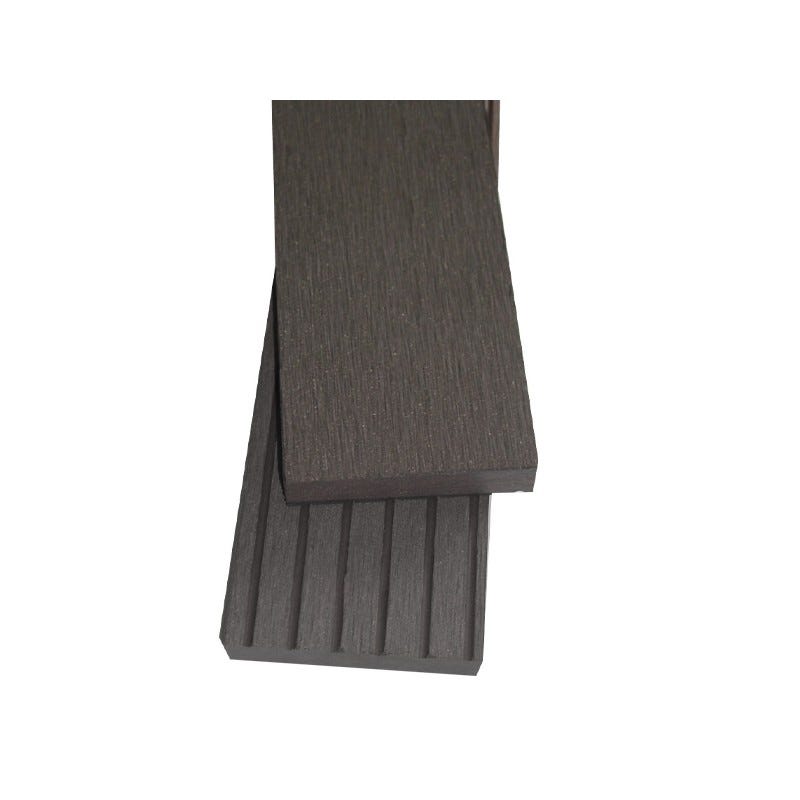 Plinthe finition terrasse bois composite (Qualita) Gris carbone, L : 200 cm, l : 5.5 cm, E : 1cm 0