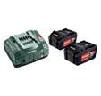 Pack énergie 18v metabo - pack 2 batteries 18 volts + chargeur rapide 2 x 5,2 ah li-power, asc 145, coffret - 685051000