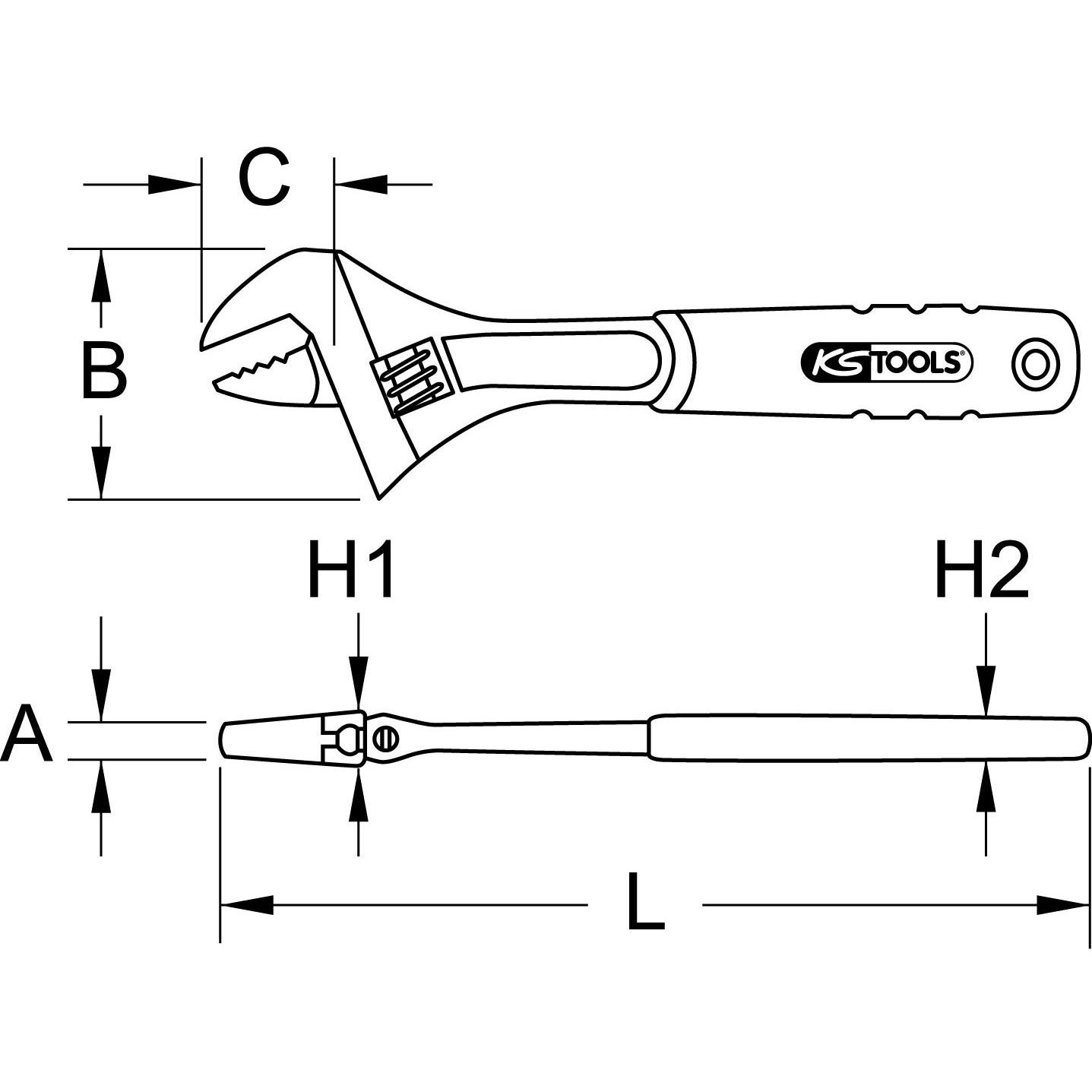 Clé à molette bi matière - 28 mm - KS Tools 2
