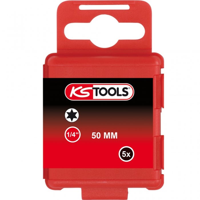 KS TOOLS 911.2741 Boite de 5 embouts de vissage TORX L.50mm 1/4'' T30 1
