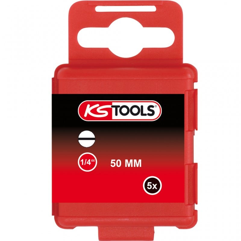 KS TOOLS 911.2759 Boîte de 5 embouts de vissage Fente L.50mm 1/4'' 5,5mm 1