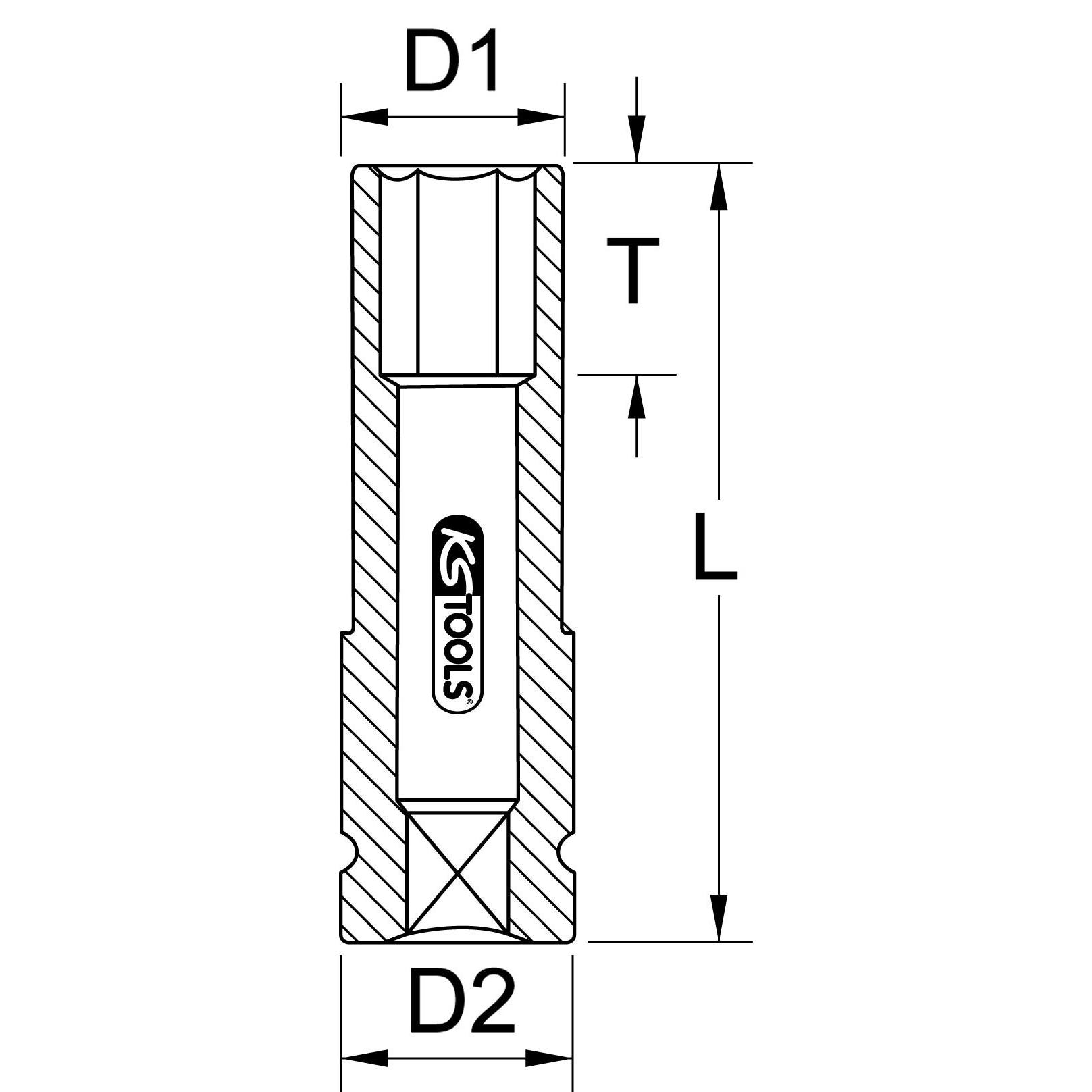KS TOOLS 515.2015 Douille à chocs 1/2 revêtement ABS pour jantes aluminium 15mm 2