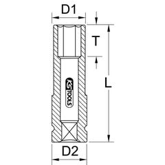 KS TOOLS 515.2015 Douille à chocs 1/2 revêtement ABS pour jantes aluminium 15mm 2