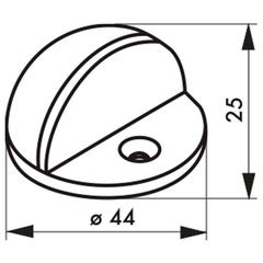 Butoir de porte demi boule - Décor : Nickel satiné - Hauteur : 25 mm - Diamètre : 44 mm - Matériau : Zamac - THIRARD 1