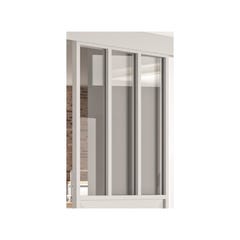 OPTIMUM Kit porte coulissante ATELIER blanc structuré + rail + cache rail - 204 x 83 cm - verre transparent 1