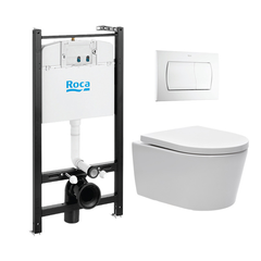 Roca Pack Bâti-support Roca Active + WC SAT sans bride et fixations invisibles + plaque blanche (RocaActiveSATrimless-1) 0