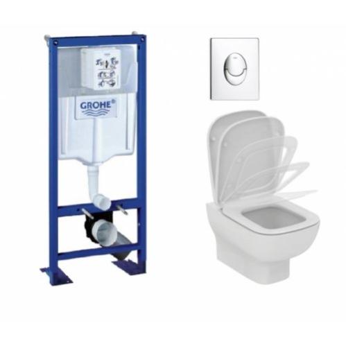 Pack WC Grohé Rapid SL + Cuvette KHEOPS Aquablade + Plaque Chromé**