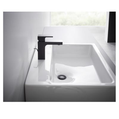 Hansgrohe Vernis Shape Mitigeur de lavabo ComfortZone 100 avec tirette et vidage synthétique, Noir mat (71561670) 2