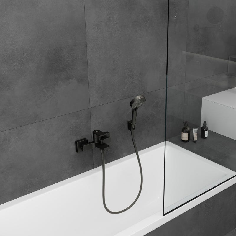 Hansgrohe Vernis Shape Mitigeur bain/douche avec cartouche céramique, Noir mat (71450670) 1