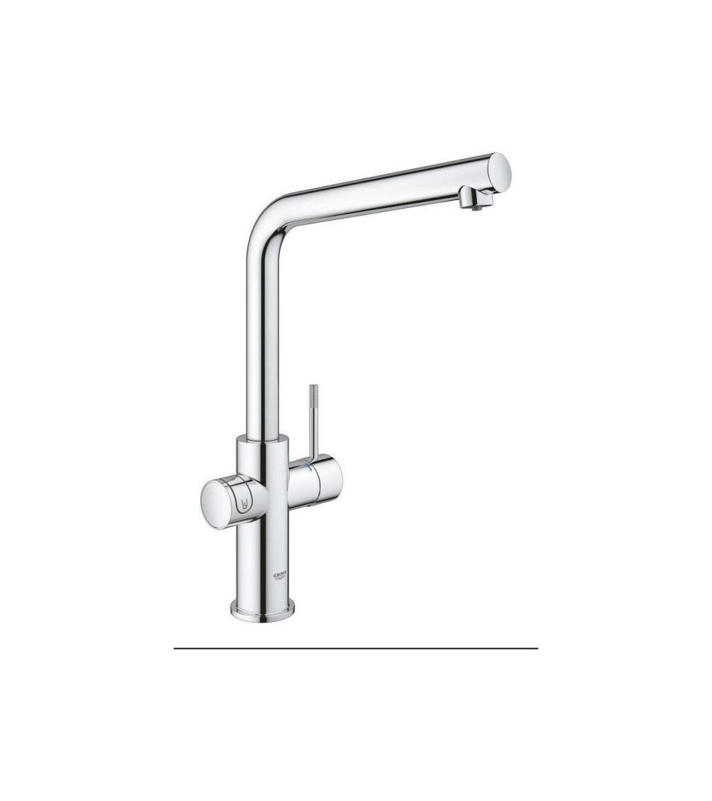 GROHE Kit de démarrage avec mitigeur bec L Blue Home 31454001 - Systeme de filtration connecté - Compatible Apple ou Android-C