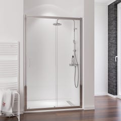 Schulte porte de douche coulissante, 120 x 200 cm, verre transparent, profilé aspect chromé 0