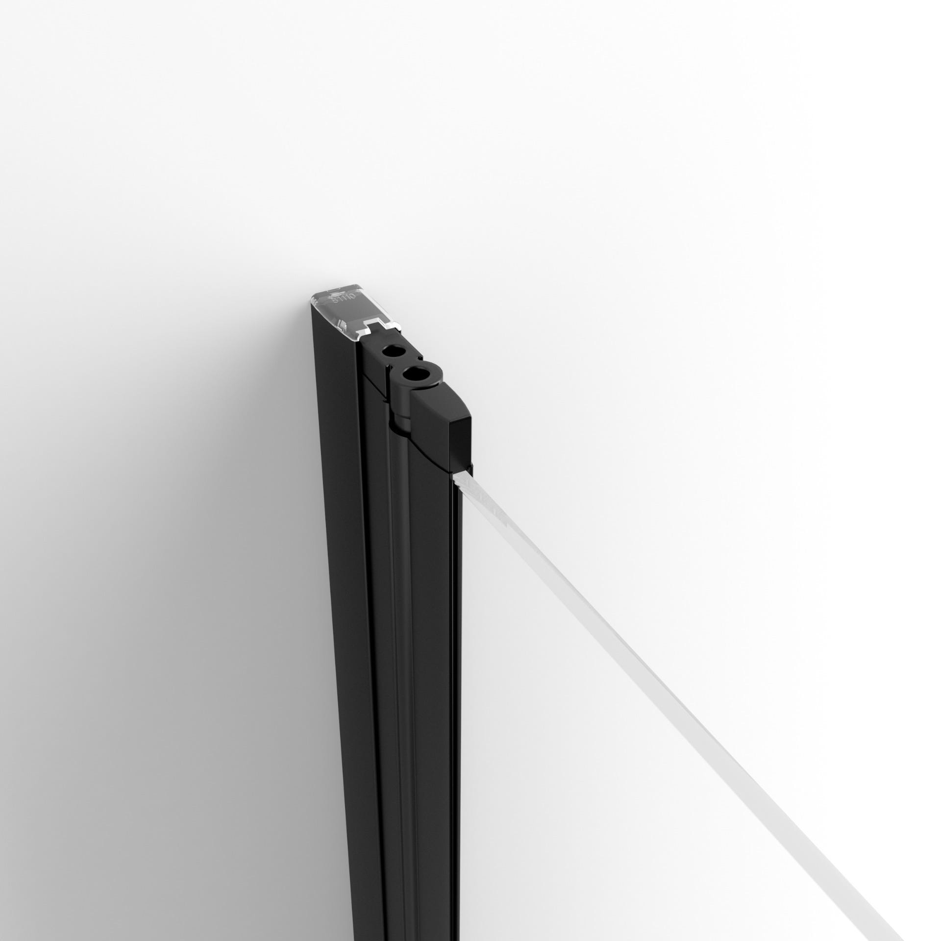 Schulte porte de douche pivotantes-pliantes en niche, 80 x 192 cm, verre 5 mm transparent anticalcaire, profilé noir 1