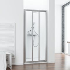 Schulte porte de douche coulissante, 3 pièces, 110 x 185 cm, profilés alu-argenté, verre transparent 3 mm 0