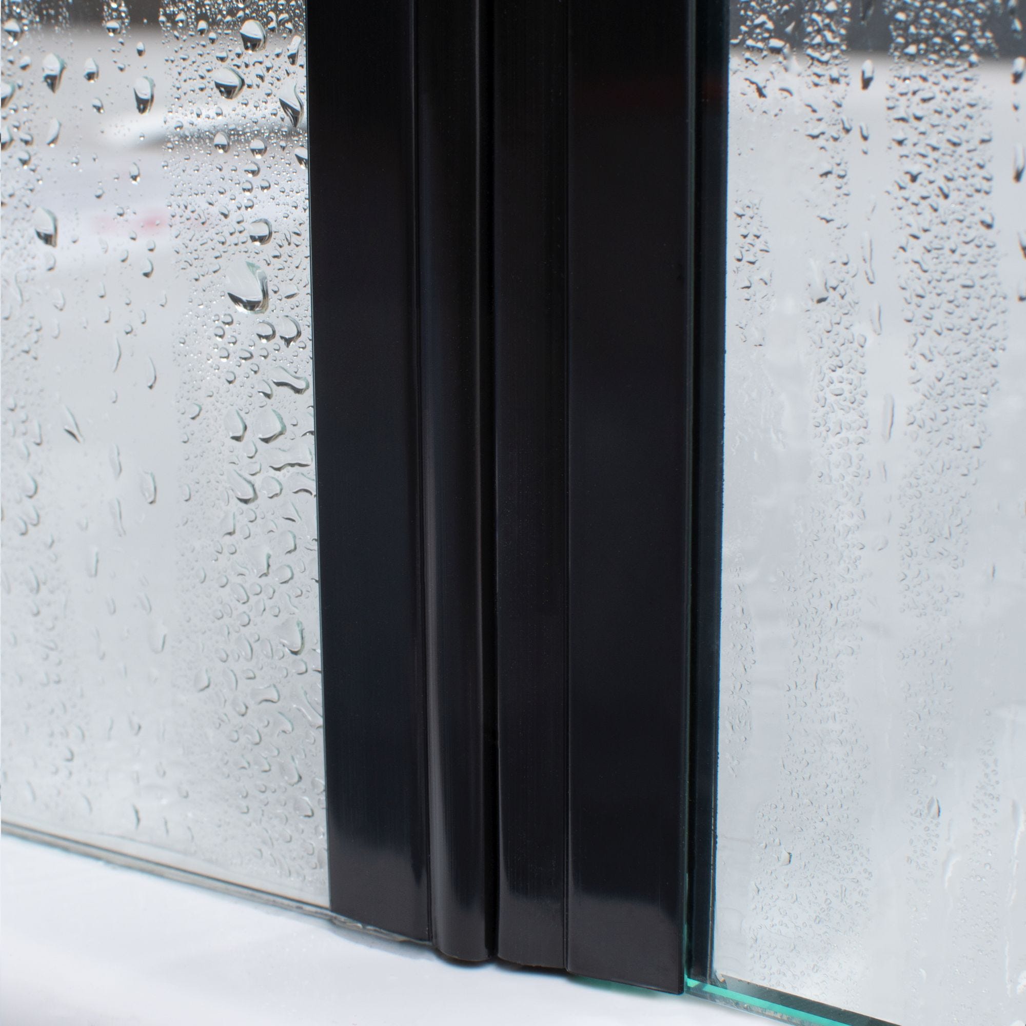 Schulte paroi de douche à l'italienne, 120 x 200 cm, paroi fixe Walk In en 2 pièces, profilé noir, verre transparent 6 mm anticalcaire 2