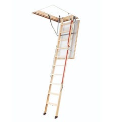 Escalier escamotable bois - Hauteur sous plafond 3.05m - Trémie 60x130cm - LWL60130-3