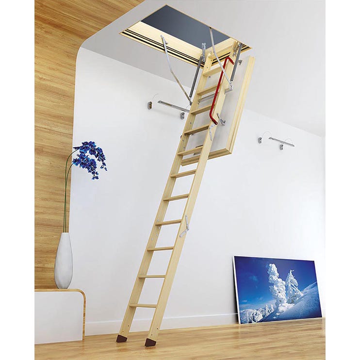 Echelle escamotable bois - Ouverture du plafond de 70 x 140cm - LWT70140-3 4