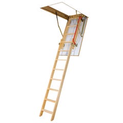Escalier escamotable bois - Hauteur sous plafond 3.05m - Trémie 60x120cm - LDK60120/305