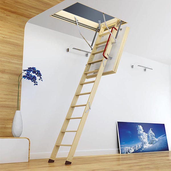 Echelle escamotable bois - Ouverture du plafond de 60 x 120cm - LWT60120-2 4