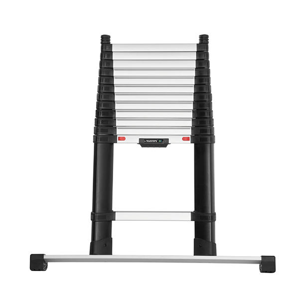 Echelle télescopique 4.10m avec barre stabilisatrice - Marches largeur 80mm - TEL-70241WSML