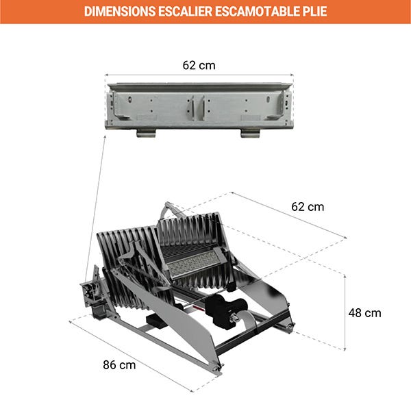 Escalier escamotable électrique pour mezzanine standard - FGM/65/SP-V 2