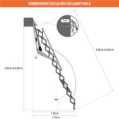 Escalier escamotable électrique pour mezzanine standard - FGM/65/SP-V 1