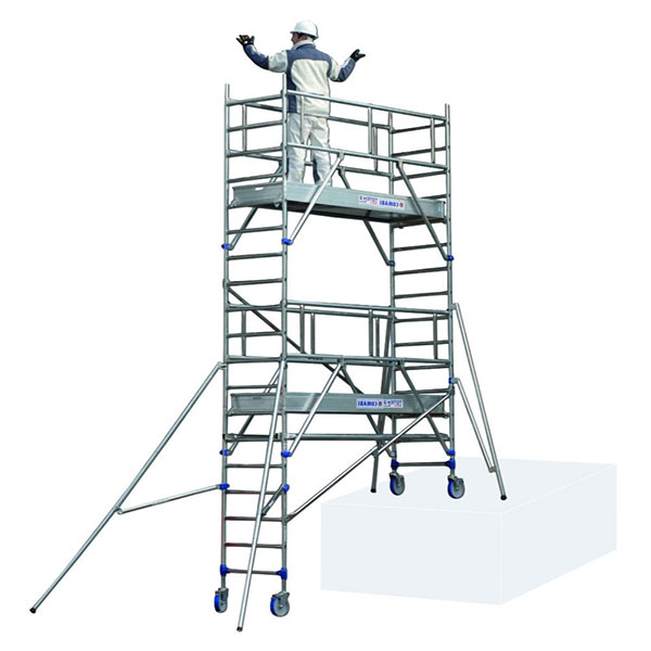 Echafaudage roulant en aluminium - Hauteur de travail max 6.85m - 26403750