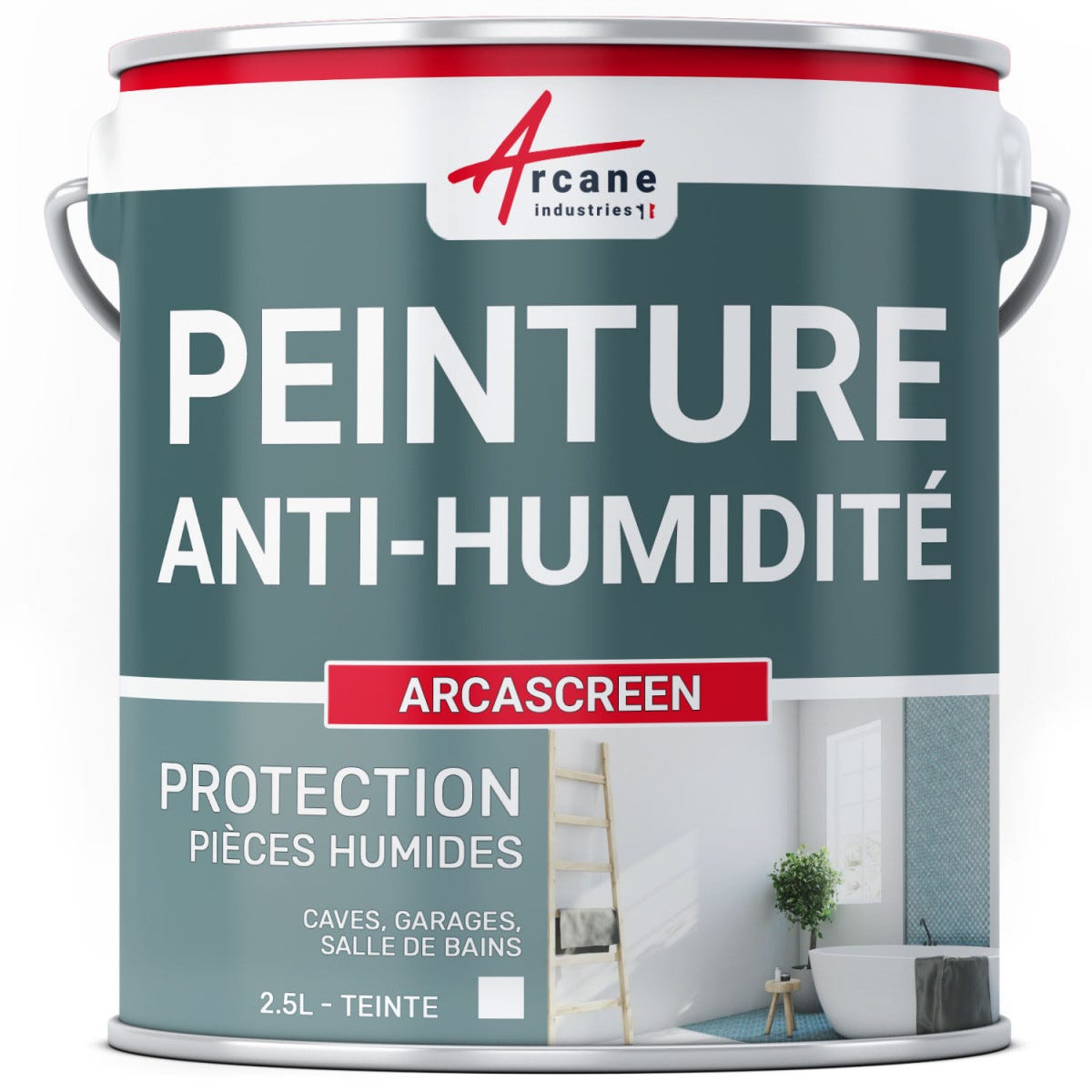 Peinture anti humidité mur humide salle de bain - ARCASCREEN - 2.5 L (jusqu'à 10 m²)ARCANE INDUSTRIES 0